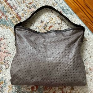 Neta Sade Brown Gray Hobo Leather Purse